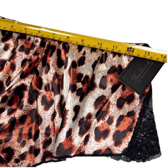 NWT Frederick's of Hollywood Leopard Print Satin Lace Cami Short Set SZ S Sexy - Picture 9 of 12